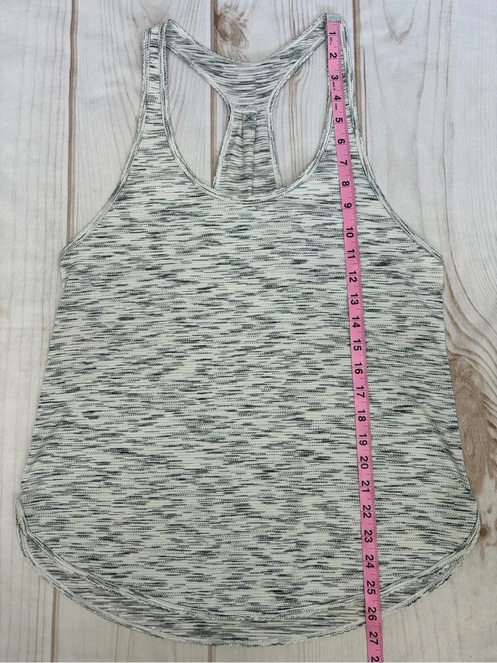 Lululemon 105 F Singlet Athletic Tank Top Tiger Space Dye Black White Sz 6/8